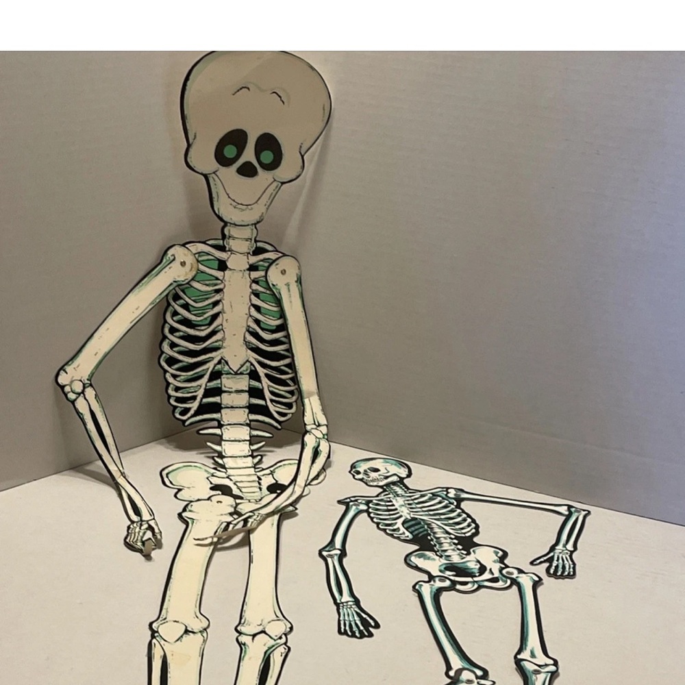 Vintage 2 Halloween Skeleton Wall Decor